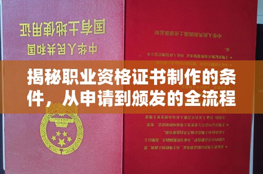 潜江揭秘职业资格证书制作的条件，从申请到颁发的全流程解析