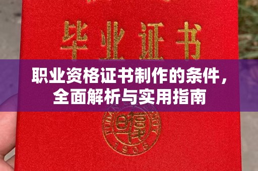 莲都职业资格证书制作的条件，全面解析与实用指南